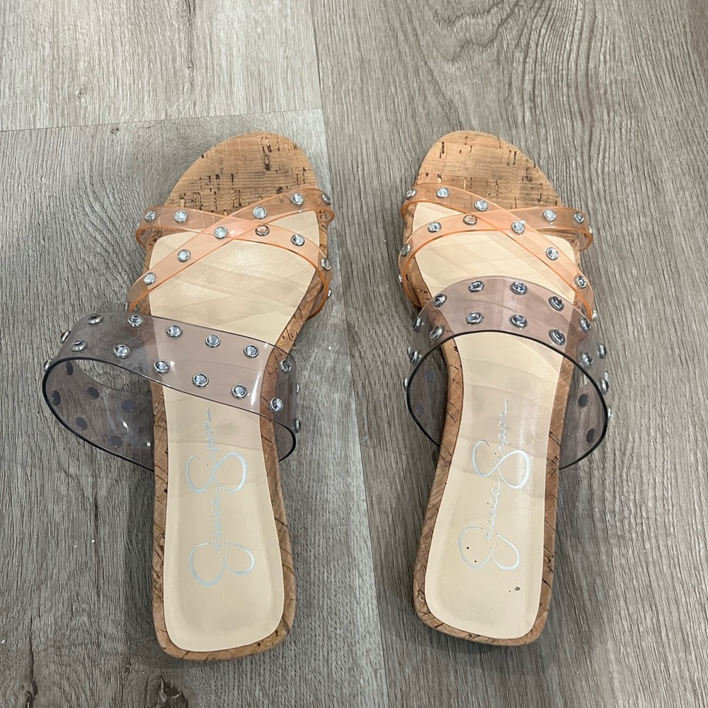 Jessica Simpson Clear Studded Sandals